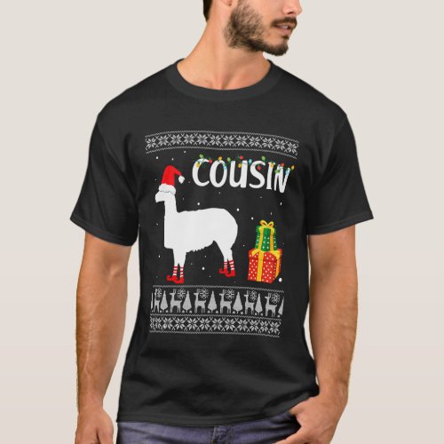 Cousin Llama Matching Family Group Christmas Party T-Shirt