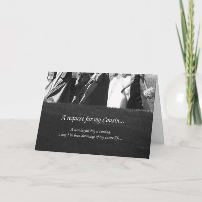 Cousin Matron of Honor Request Invitation Card (Front)