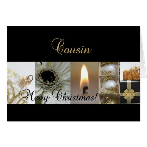 Cousin Merry Christmas  black gold christmas_mas c