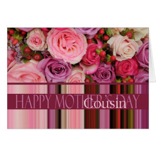 Cousin Mother's Day rose card