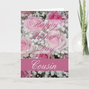 Cousin Mother's Day rose card