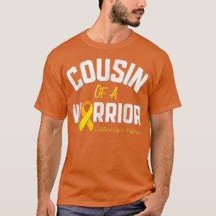Cousin Of A Warrior Childhood Cancer Awareness Rib T-Shirt