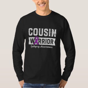 Cousin of a Warrior Epilepsy Cousin Purple Ribbon T-Shirt