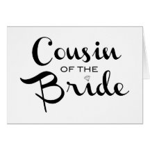 Cousin of Bride Black on White