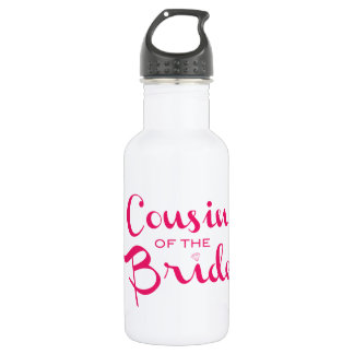 Cousin of Bride Pink White Water Bottle