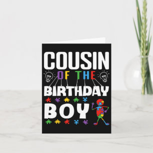 Cousin Of The Birthday Boy Autism Awareness Puzzle Card