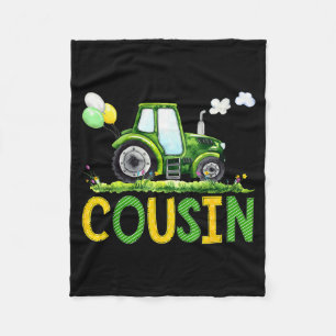 Cousin Of The Birthday Boy Tractor Farm Truck Matc Fleece Blanket