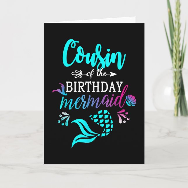 Cousin Of The Birthday Mermaid Card (Front)