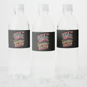 Cousin Of The Birthday Racer Racing Family Party  Water Bottle Label