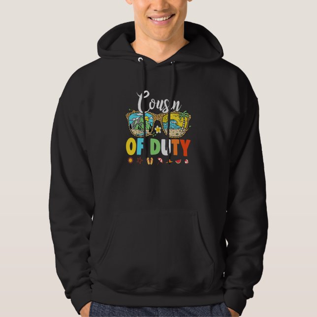 Cousin Off Duty Sunglasses  Summer Vacation Campin Hoodie (Front)