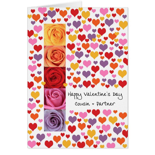 Cousin + Partner Colored Valentine's Day Cards (Front)