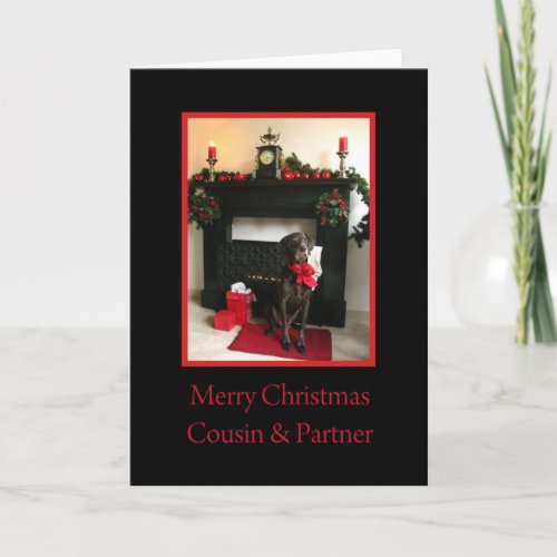 cousin  Partner merry christmas german pointer at Holiday Card
