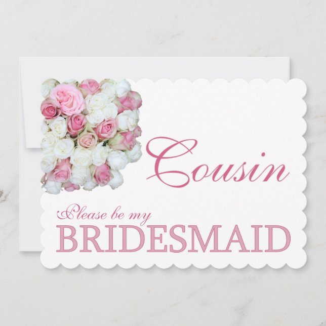 Cousin Please be Bridesmaid Invitation (Front)