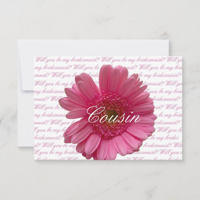 Cousin Please be Bridesmaid Invitation (Front)