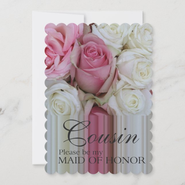 Cousin, Please be my Maid of Honor? Invitation (Front)