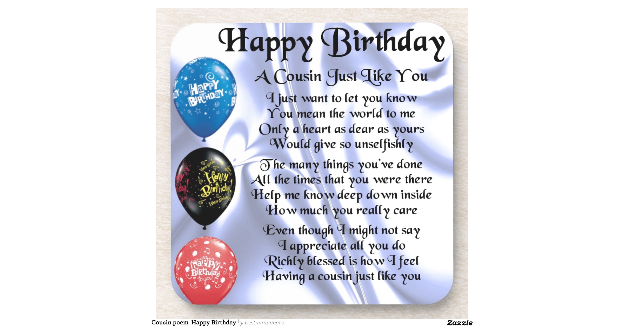 cousin_poem_happy_birthday_drink_coaster ...