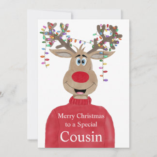 Cousin Reindeer Christmas Customizable Holiday Card