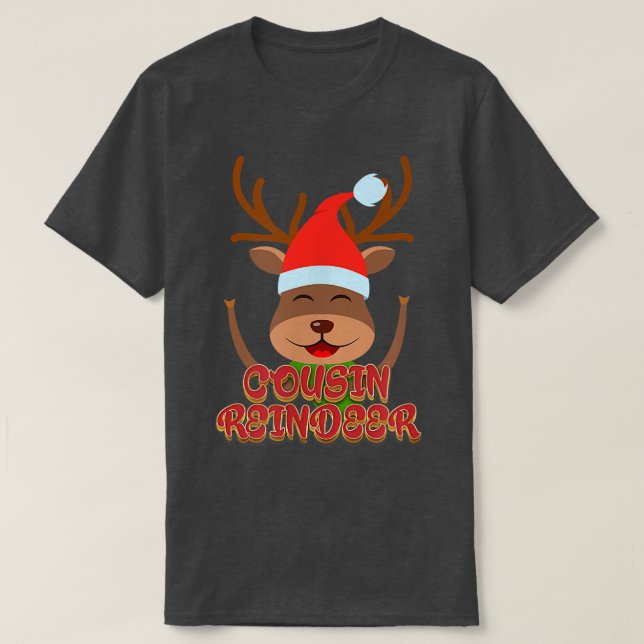 Cousin Reindeer Matching Family Group Christmas Pa T-Shirt (Design Front)