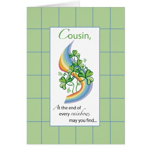 Cousin Religious St. Patrick’s Day Rainbow Cards (Front)