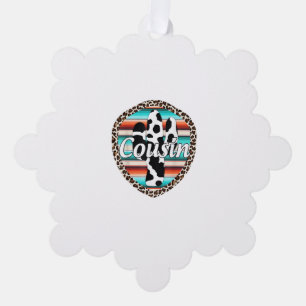 Cousin Serape Cactus Dessert Western Relashionship Ornament Card