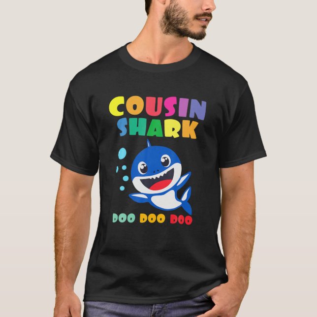 Cousin Shark  Doo Doo Funny Baby Mommy Kids T-Shirt (Front)