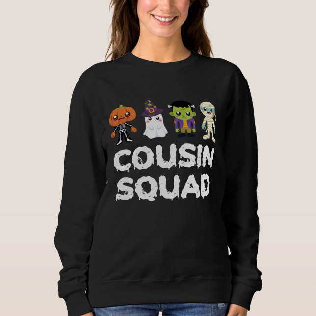 Cousin Squad Crew Boys Girls Kids Halloween Matchi Sweatshirt (Front)
