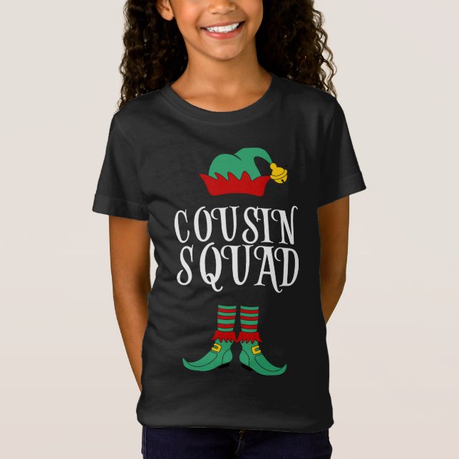 Cousin Squad Funny Elf Family Gathering Christmas T-Shirt (Front)