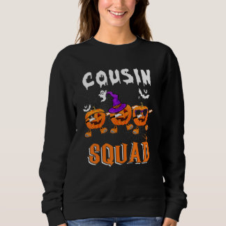 Cousin Squad Halloween Three Dabbing Scary Pumpkin Sweatshirt