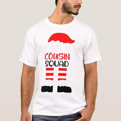Cousin Squad With Santa Merry Christmas Holiday T_Shirt