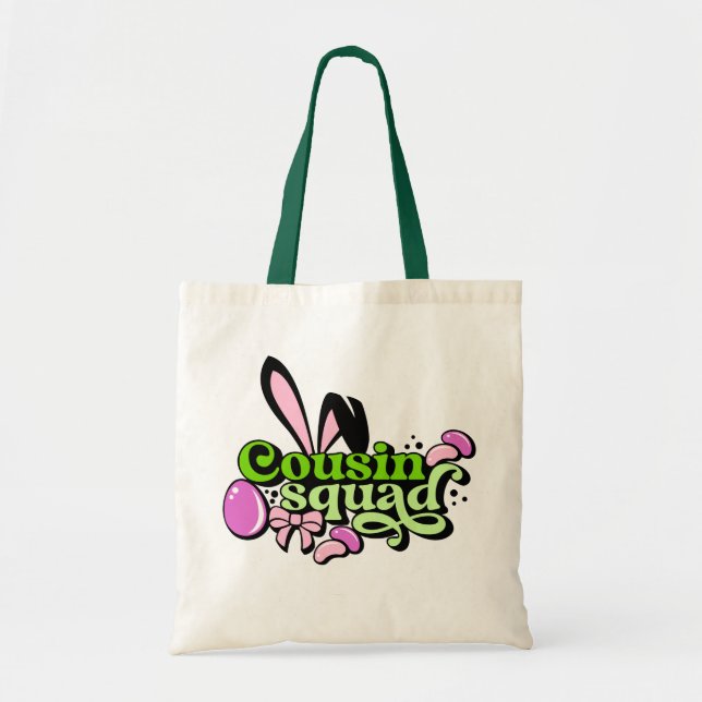 Cousin Squand Bunny Ears Easter Egg Tote Bag (Front)