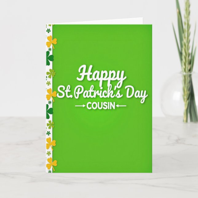 Cousin St Patricks Day Glitter Card (Front)