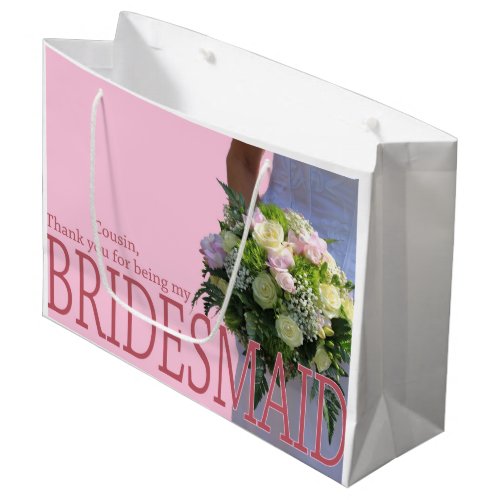 Cousin Thanks for Walking me down Aisle Large Gift Bag