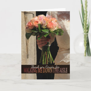 Cousin Thanks for Walking me down Aisle Letterpress Thank You Card