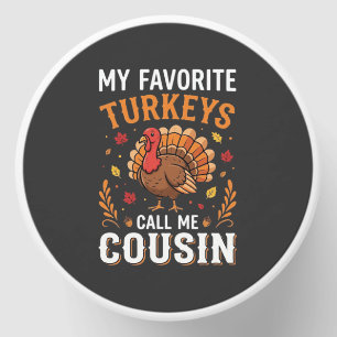 Cousin Thanksgiving Turkey Family Mini Candle Favors