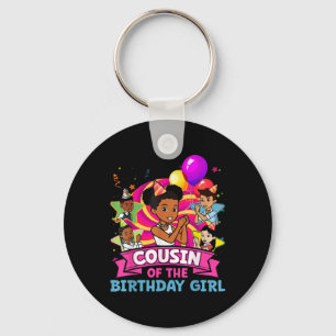 Cousin The Birthday Girl Party Pink Doll Family De Keychain