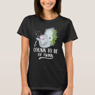 Cousin To Be Of Twins Twin Baby Girls Elephant Bab T-Shirt