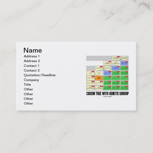 Cousin Tree With Genetic Kinship Business Card
