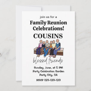 Cousins Blessed Friends Family Reunion Invitation