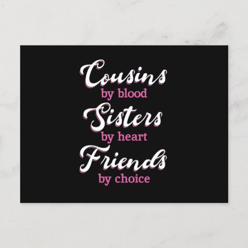 Cousins By Blood Friends Sister Brother Family Gif Postcard