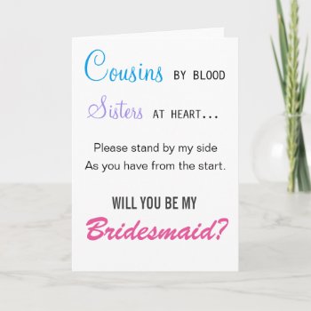 Cousins By Blood  Sisters At Heart - Bridesmaid Invitation by Greetings_Galore at Zazzle