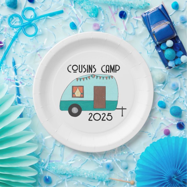 Cousins Camp Retro Camper Paper Plates (Party)