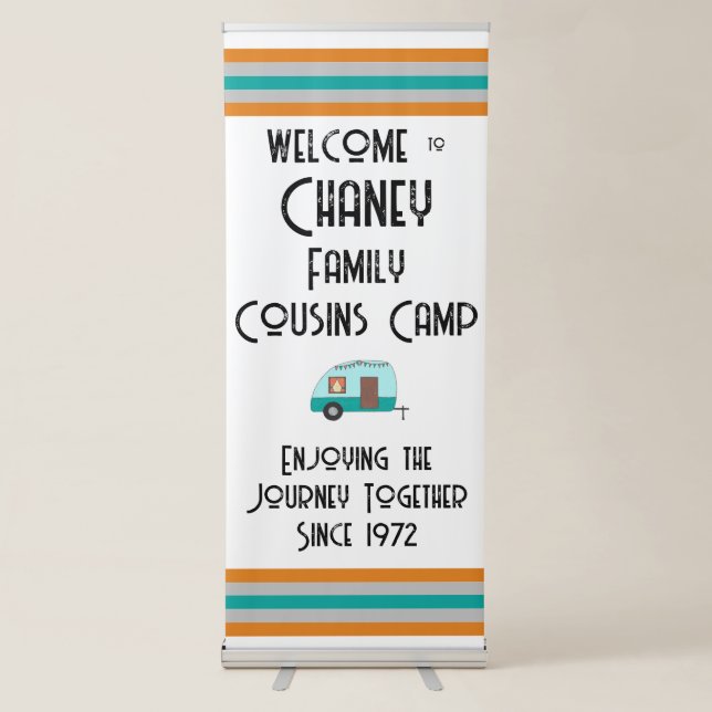 Cousins Camp Retro Camper Retractable Banner (Front)