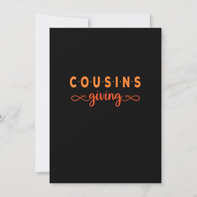 Cousins Giving Thanksgiving Shirt for Boys Girls K Invitation (Front)
