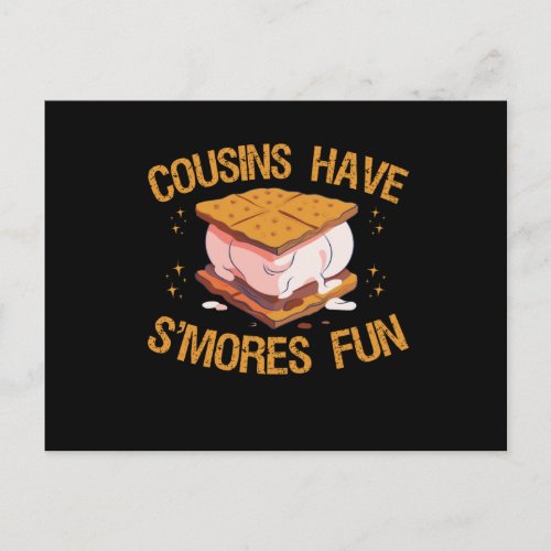 Cousins Have Smores Fun Funny Outdoors Bonfire Postcard