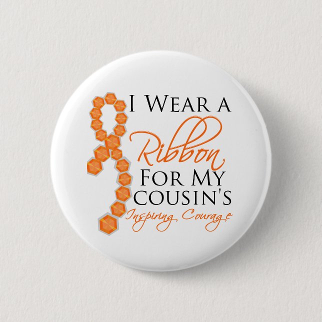 Cousin's Inspiring Courage - Leukemia Button (Front)
