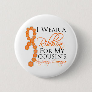 Cousin's Inspiring Courage - Leukemia Button
