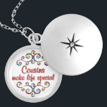 Cousins Make Life Special Locket Necklace<br><div class="desc">A pretty way to let that loved cousin know how you feel.  Enjoy this colorful design with flourishes and the words - Cousins make life special.</div>