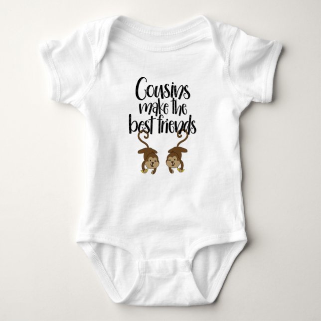 "Cousins make the best friends" Monkey Bodysuit (Front)