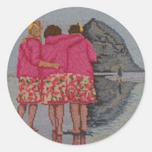 Cousins Needlepoint Classic Round Sticker