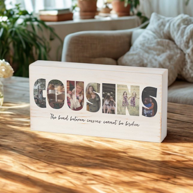Cousins Photo Collage Wood Box Sign (Creator Uploaded)